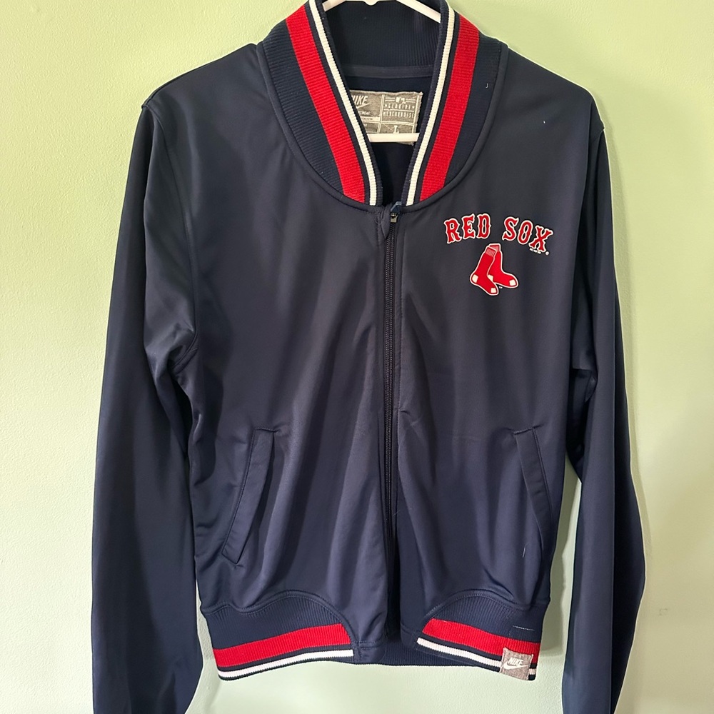 Red Sox Zip-Up Navy Jacket with Red Accents